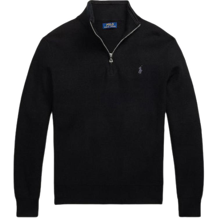 Polo Ralph Lauren Logo Embroidered Turtleneck Sweater Black (). 710932304-505