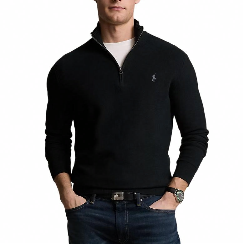 Shop Polo Ralph Lauren Logo Embroidered Turtleneck Sweater Black (). 710932304-505
