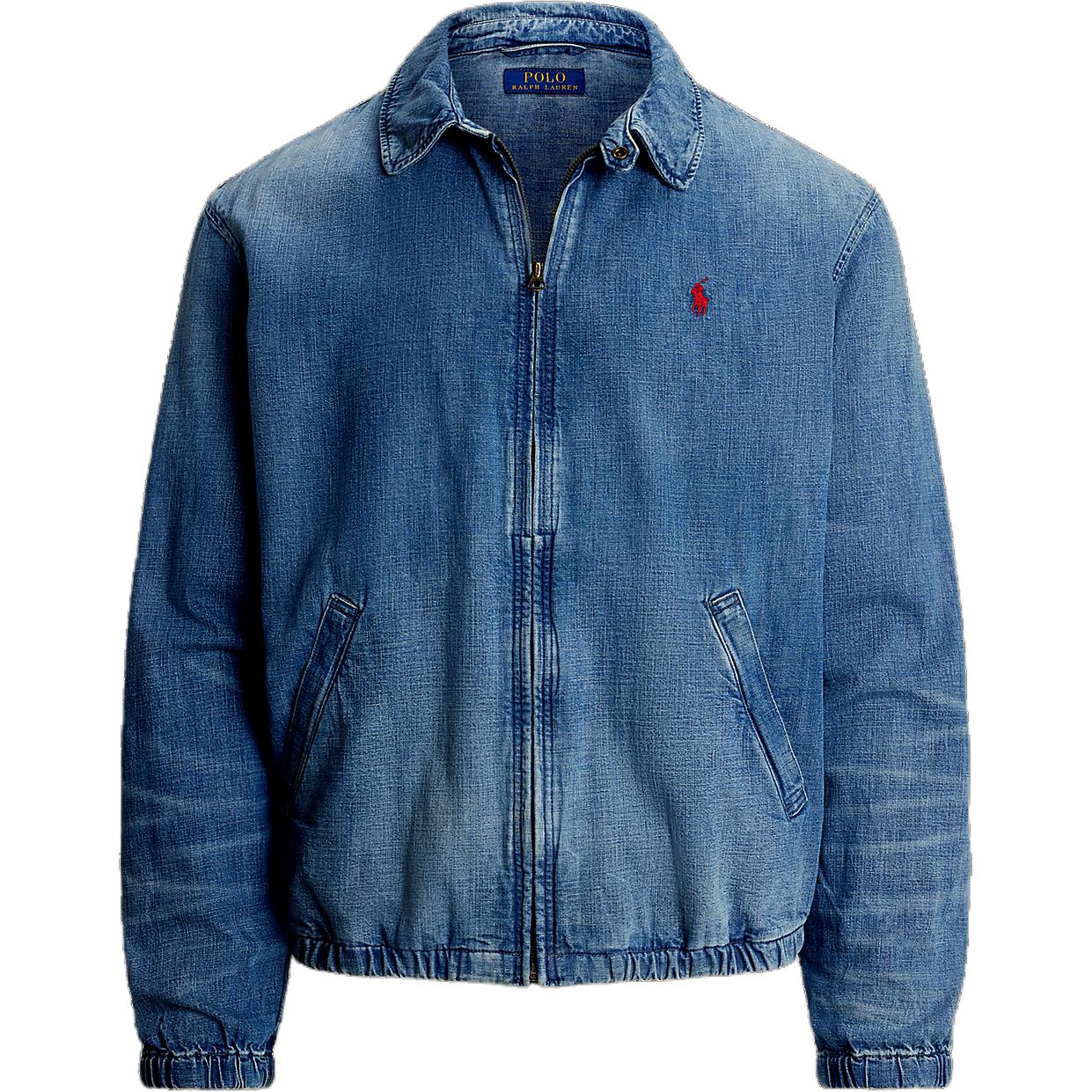 Polo Ralph Lauren Logo Embroidered Zip-Up Denim Jacket  Blue Long Sleeve MNPOOTW16021603-400