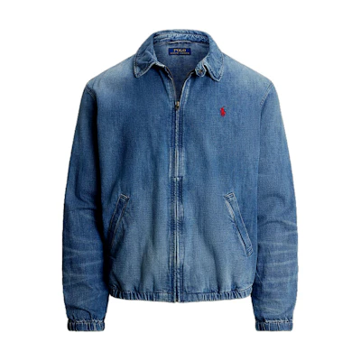 Polo Ralph Lauren Logo Embroidered Zip-Up Denim Jacket Blue Long Sleeve MNPOOTW16021603-400