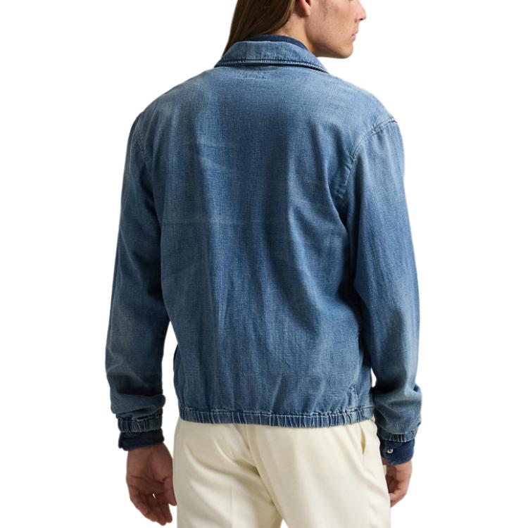 Polo Ralph Lauren Logo Embroidered Zip-Up Denim Jacket  Blue Long Sleeve MNPOOTW16021603-400 圖 6