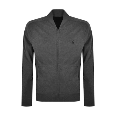 Polo Ralph Lauren Logo Embroidered Zip-Up Jacket Charcoal Gray 710842844-008