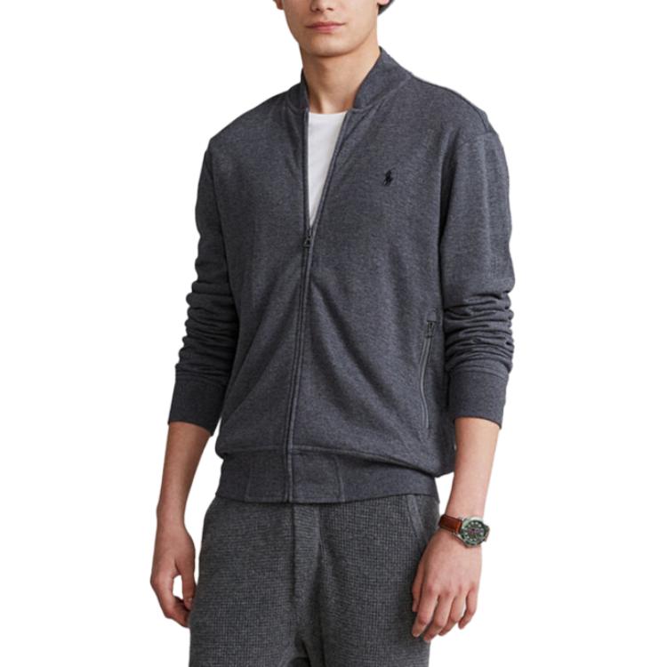 Polo Ralph Lauren Logo Embroidered Zip-Up Jacket Charcoal Gray 710842844-008 圖 4