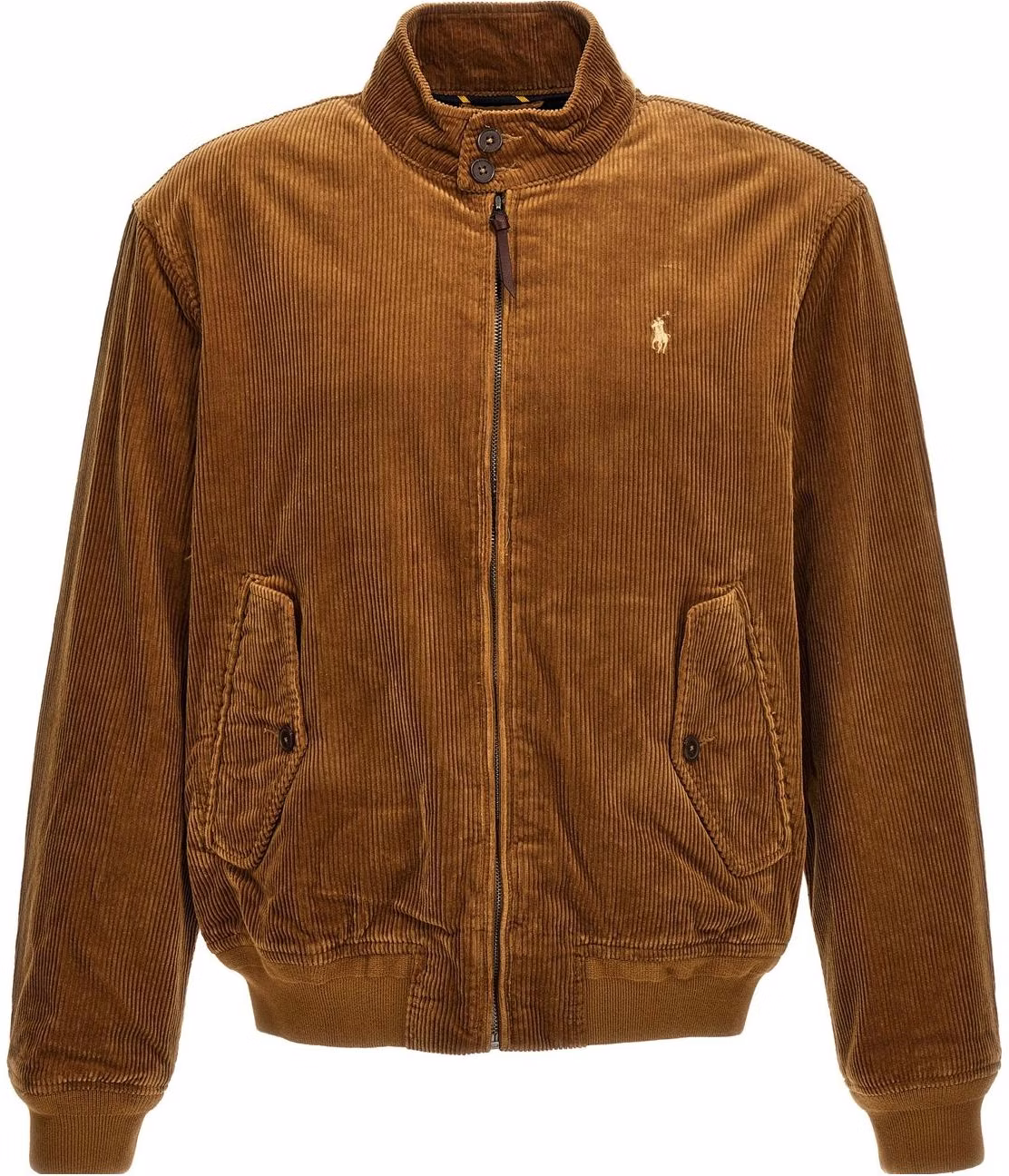 polo-ralph-lauren-logo-embroidered-zip-up-stand-collar-jacket-brown-men-s-914227002-beige