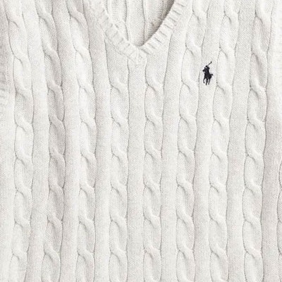 Polo Ralph Lauren Logo 針織麻花V領休閒背心 灰色 710766173-004 Shop Polo Ralph Lauren Logo 針織麻花V領休閒背心 灰色 710766173-004