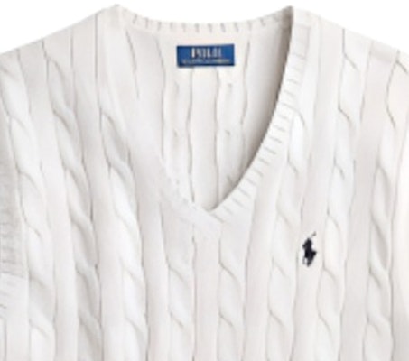 Polo Ralph Lauren Logo 針織麻花V領休閒背心 灰色 710766173-004 Details for Polo Ralph Lauren Logo 針織麻花V領休閒背心 灰色 710766173-004