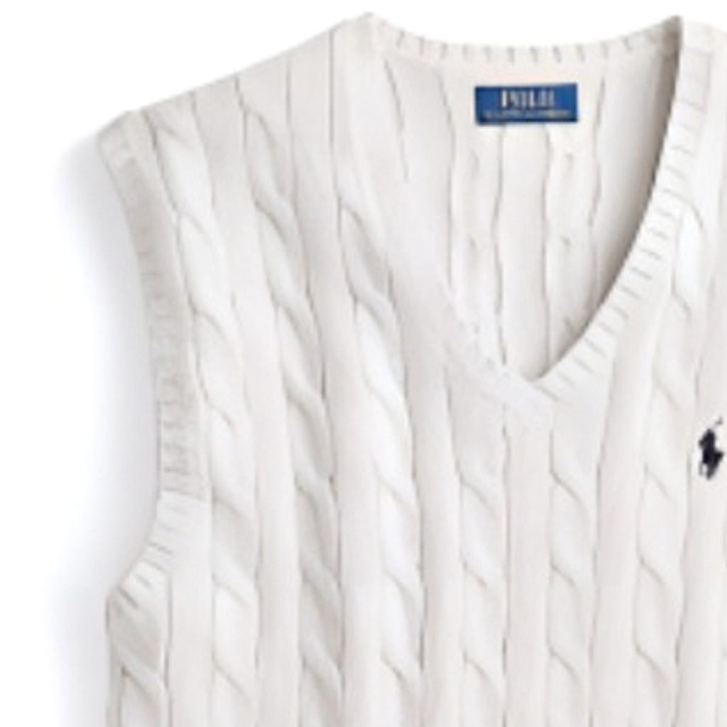 Sizing Polo Ralph Lauren Logo 針織麻花V領休閒背心 灰色 710766173-004