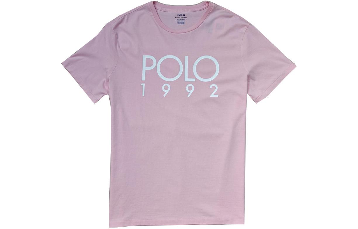 Polo Ralph Lauren Logo Letter Number Print Pink Short Sleeve Tee 710800998-007