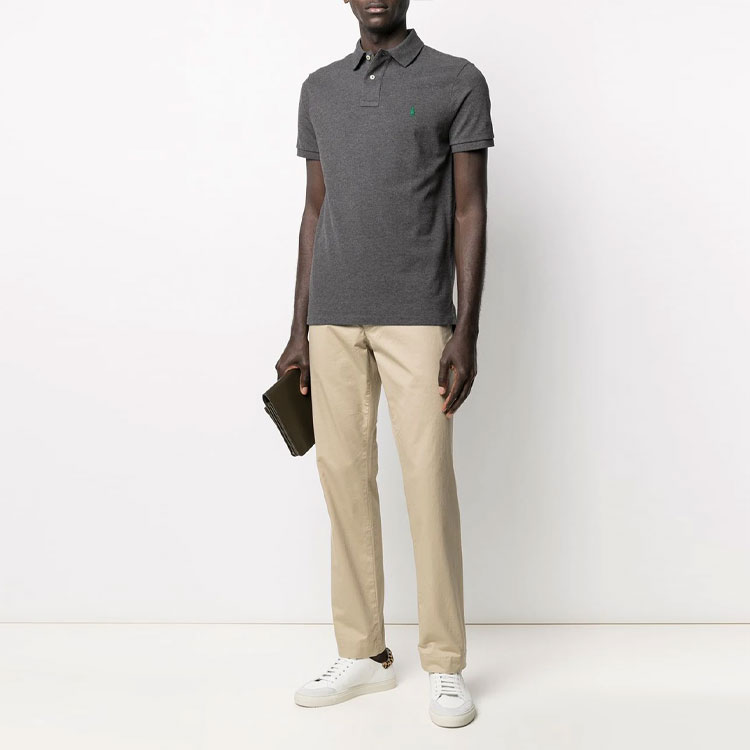 Polo Ralph Lauren Logo Patch Short Sleeve Polo Shirt Unisex Grey 710782592-002 圖 3
