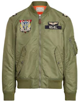 Polo Ralph Lauren Logo Patch Zip-Up Casual Jacket Army Green 710833801-001 Polo Ralph Lauren Logo Patch Zip-Up Casual Jacket Army Green 710833801-001