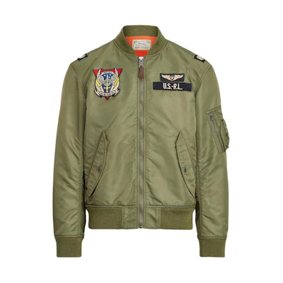 Polo Ralph Lauren Logo Patch Zip-Up Casual Jacket Army Green 710833801-001