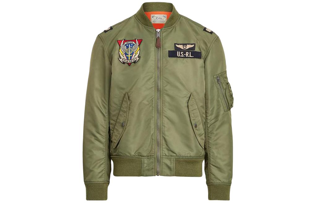 Order Polo Ralph Lauren Jaket Kasual Zip Logo Patch Hijau Tentera 710833801-001