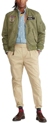 Polo Ralph Lauren Jaket Kasual Zip Logo Patch Hijau Tentera 710833801-001 Lookbook Polo Ralph Lauren Jaket Kasual Zip Logo Patch Hijau Tentera 710833801-001