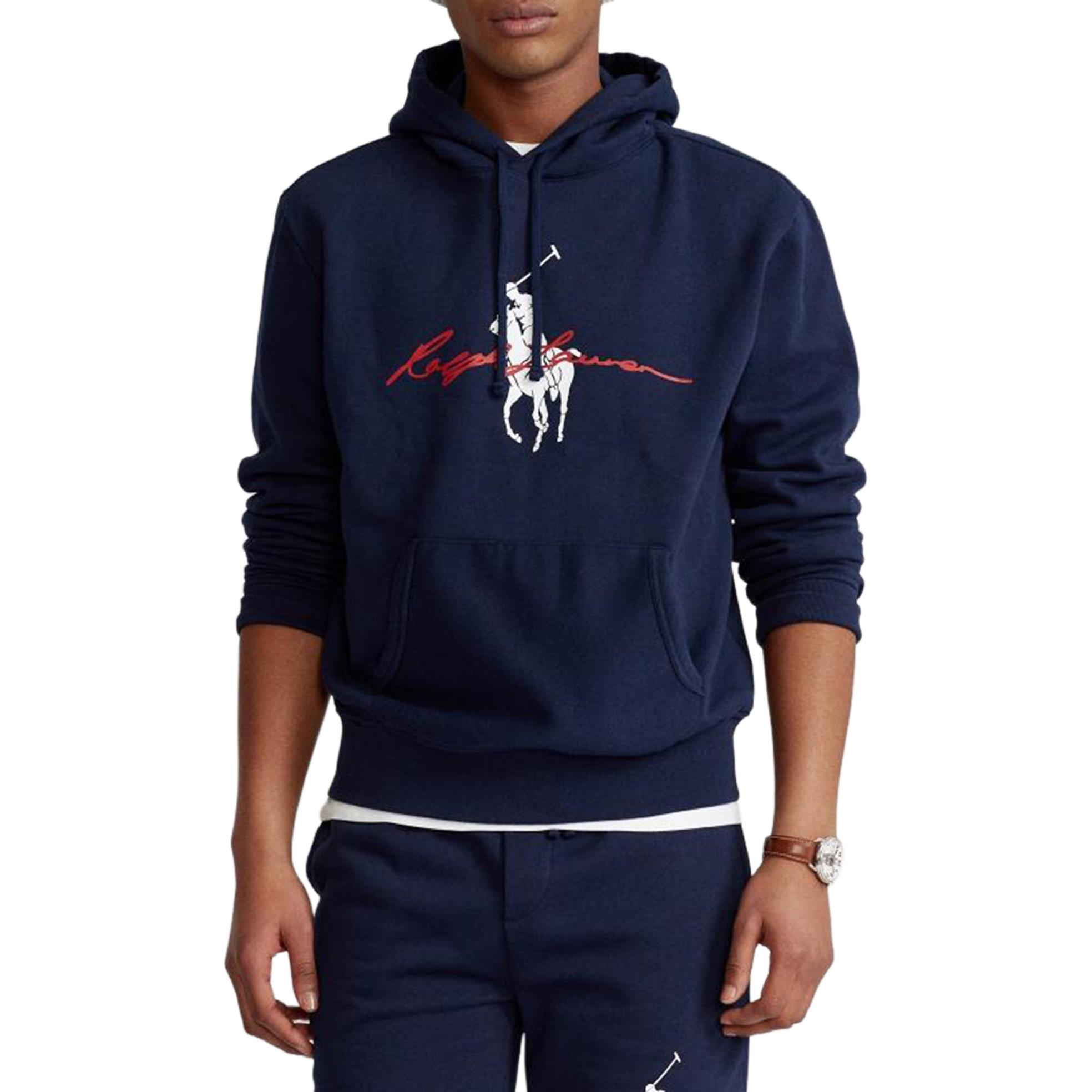Polo Ralph Lauren Logo Print Hoodie  Navy Blue Pullover Sweatshirt. 710839053-001 圖 3