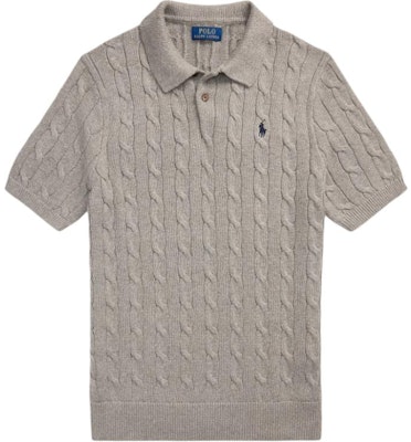 Polo Ralph Lauren Logo Ribbed Knit Oversized Polo Shirt Grey. 710917050007 Order Polo Ralph Lauren Logo Ribbed Knit Oversized Polo Shirt Grey. 710917050007