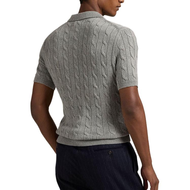 Purchase Polo Ralph Lauren Logo Ribbed Knit Oversized Polo Shirt  Grey. 710917050007