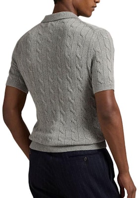 Polo Ralph Lauren Logo Ribbed Knit Oversized Polo Shirt Grey. 710917050007 Purchase Polo Ralph Lauren Logo Ribbed Knit Oversized Polo Shirt Grey. 710917050007