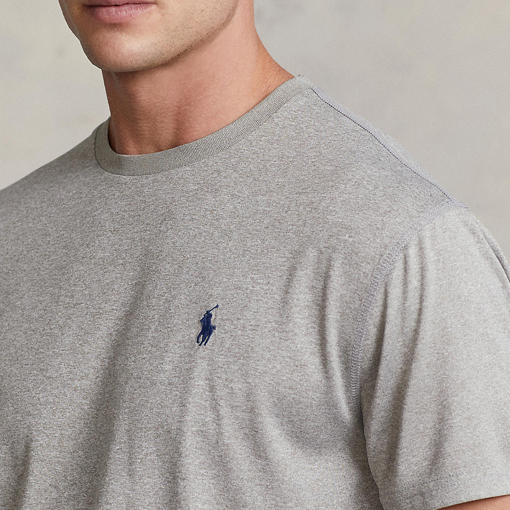 Lookbook Polo Ralph Lauren 男款灰色寬鬆刺繡小馬標圓領T恤 710867065-004