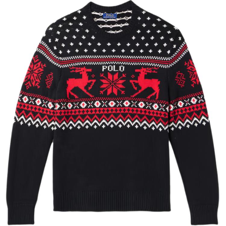 Polo Ralph Lauren Men’s Black Crewneck Letter Logo Knit Sweater Casual Fit. 710919623-001