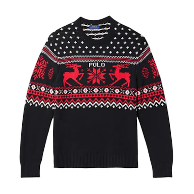 Polo Ralph Lauren Men’s Black Crewneck Letter Logo Knit Sweater Casual Fit. 710919623-001