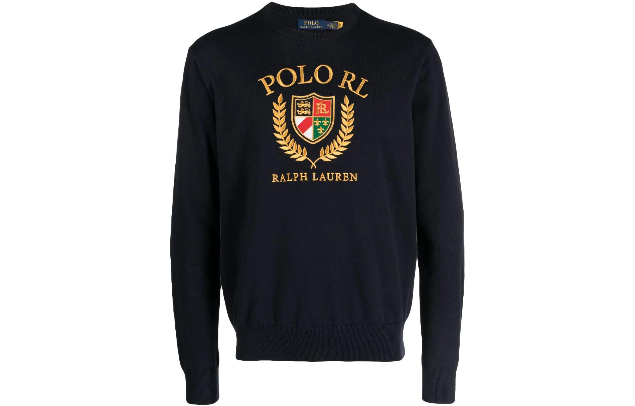 Order Polo Ralph Lauren 男士海军蓝刺绣标志针织套头毛衣. 710919772-001