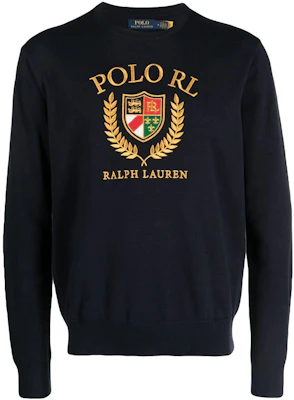 Polo Ralph Lauren 男士海军蓝刺绣标志针织套头毛衣. 710919772-001 Order Polo Ralph Lauren 男士海军蓝刺绣标志针织套头毛衣. 710919772-001