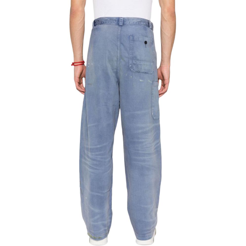 Shop 폴로 랄프 로렌 남성 릴렉스 핏 패치워크 디스트레스 팬츠 라이트 블루. 710910720-001