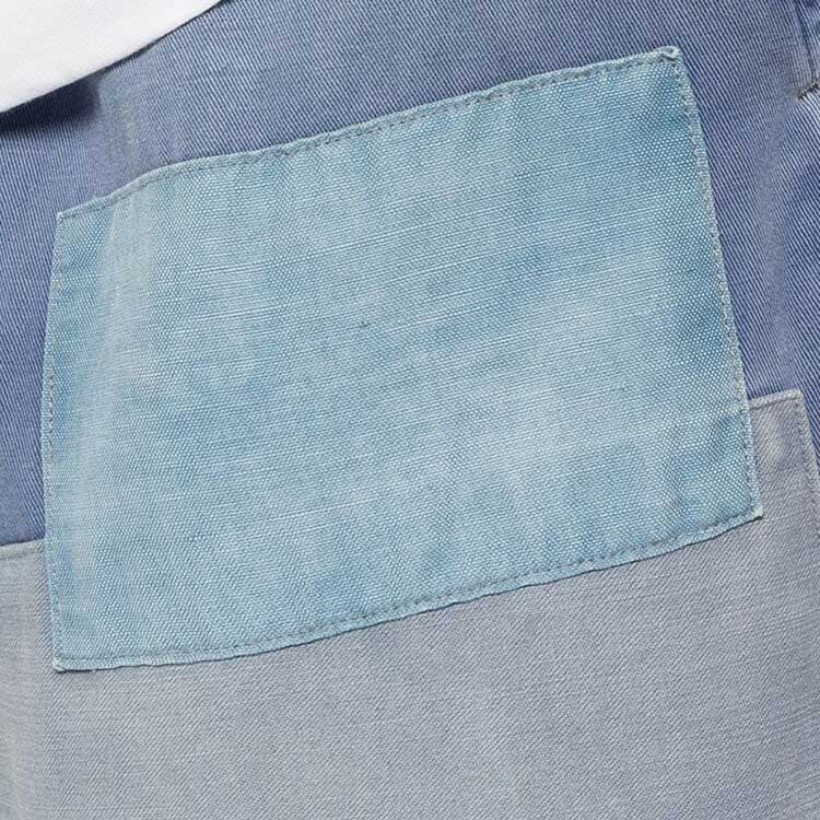 Sizing 폴로 랄프 로렌 남성 릴렉스 핏 패치워크 디스트레스 팬츠 라이트 블루. 710910720-001