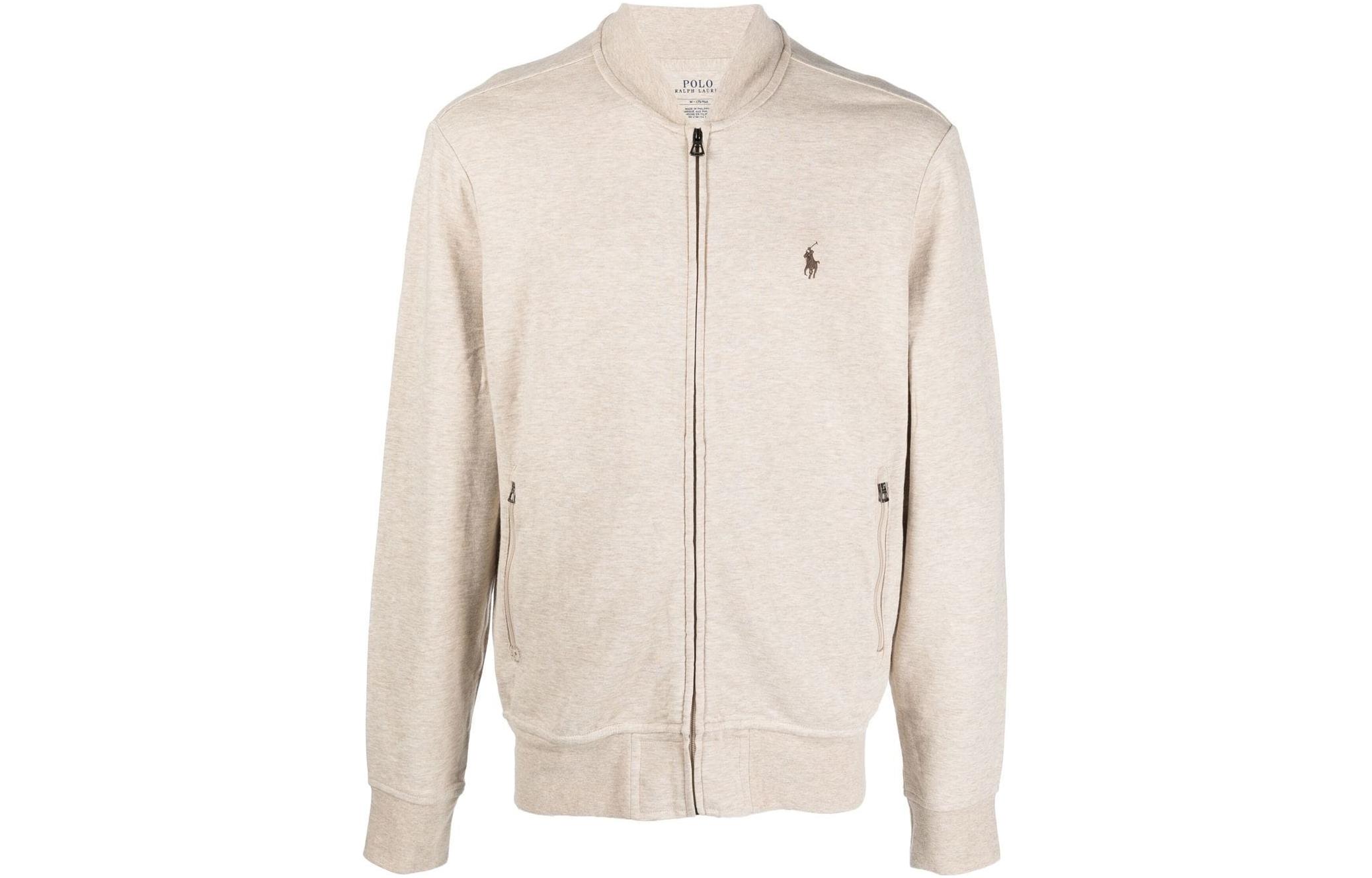 Polo Ralph Lauren Men’s Solid Logo Embroidered Zip Sweater Off-White. 710842844007