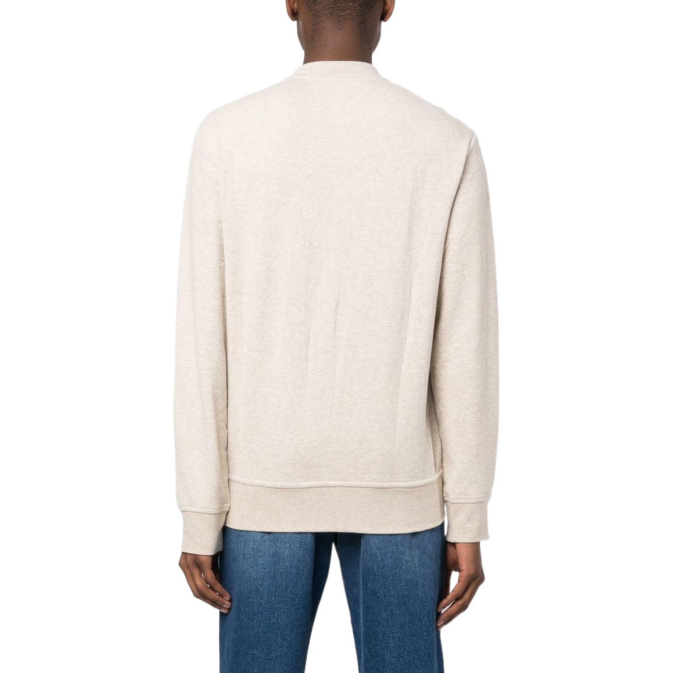 Shop Polo Ralph Lauren Lelaki Sweater Zip Logo Sulam Solid Warna Putih Pudar. 710842844007