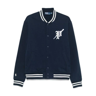 Polo Ralph Lauren Navy Blue Baseball Collar Letter Logo Patch Jacket Men. 710952067-001