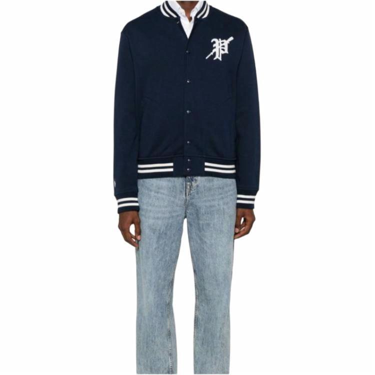 Polo Ralph Lauren Navy Blue Baseball Collar Letter Logo Patch Jacket Men. 710952067-001 圖 3