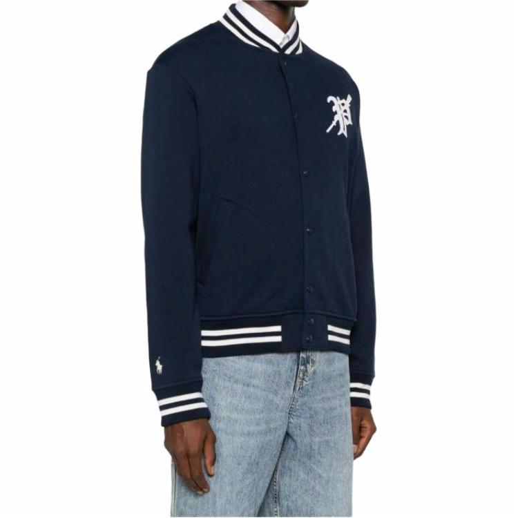 Polo Ralph Lauren Navy Blue Baseball Collar Letter Logo Patch Jacket Men. 710952067-001 圖 5