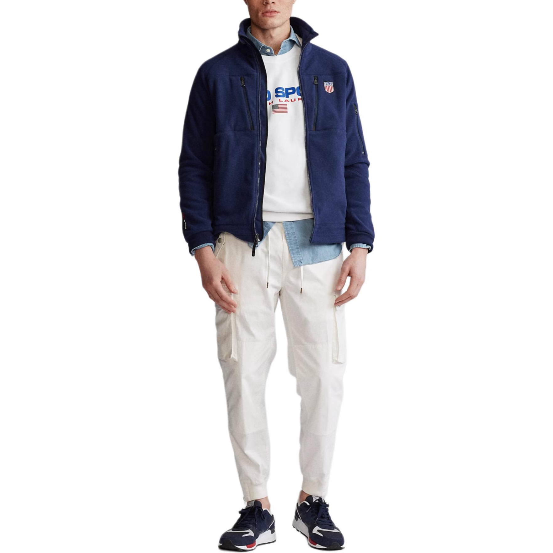 Polo Ralph Lauren Navy Blue Solid Fleece Long Sleeve Zip-Up Jacket MNPOKNI16820315-410