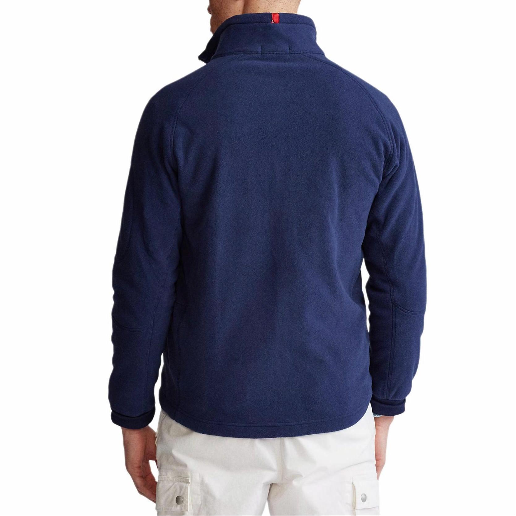 Polo Ralph Lauren Navy Blue Solid Fleece Long Sleeve Zip-Up Jacket MNPOKNI16820315-410 圖 4