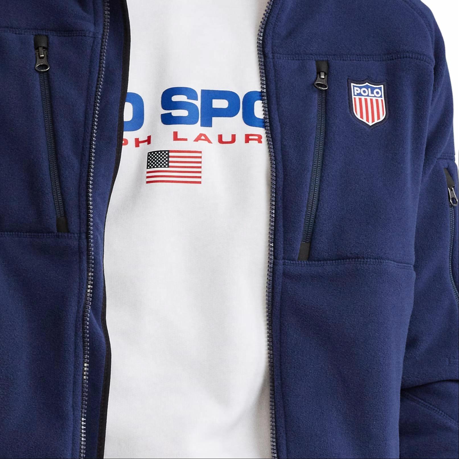 Polo Ralph Lauren Navy Blue Solid Fleece Long Sleeve Zip-Up Jacket MNPOKNI16820315-410 圖 5