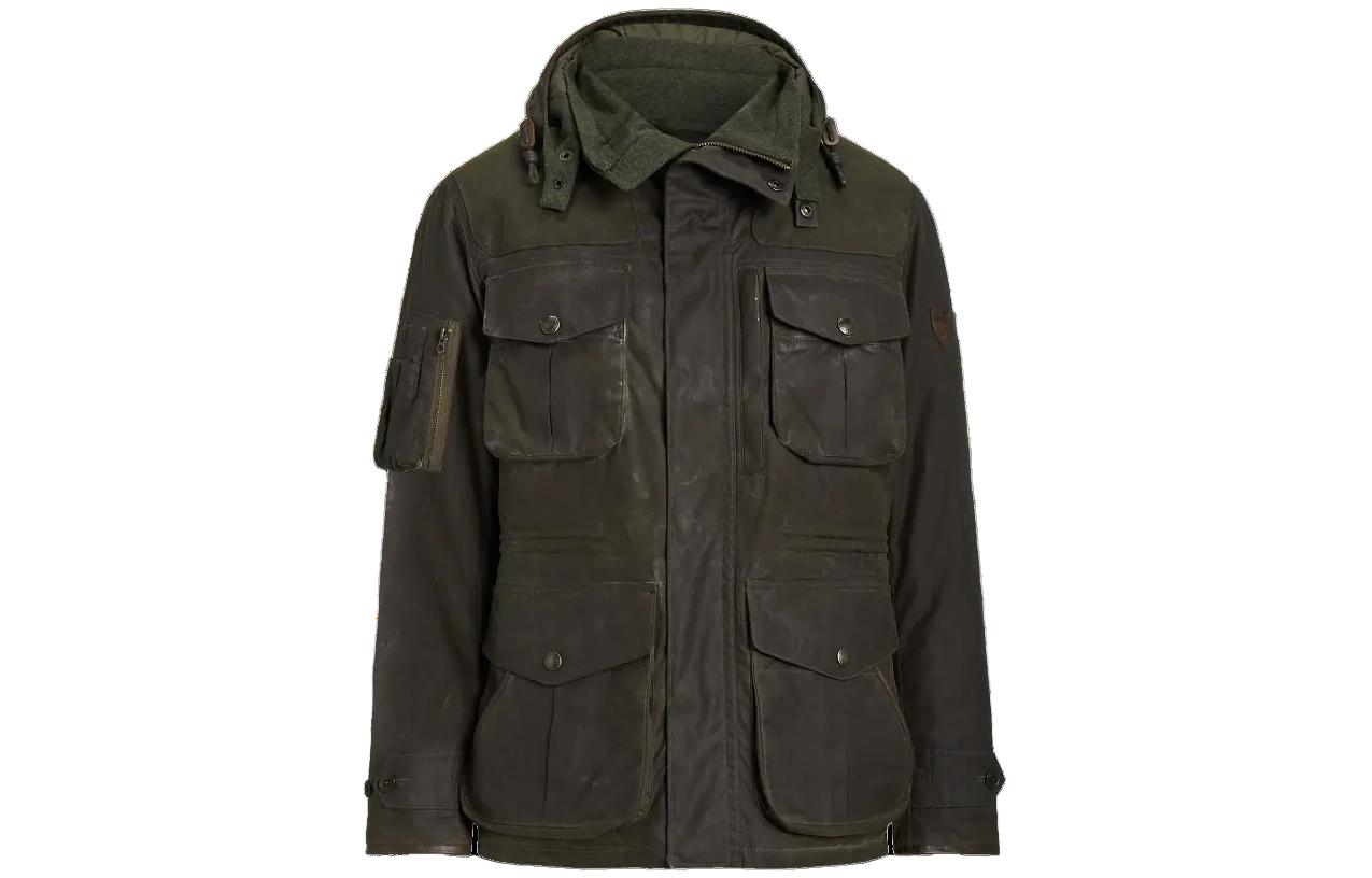 Polo Ralph Lauren Oilcloth Down Jacket Olive Green  Hooded Long Sleeve Coat MNPOOTW16021-233 圖 2