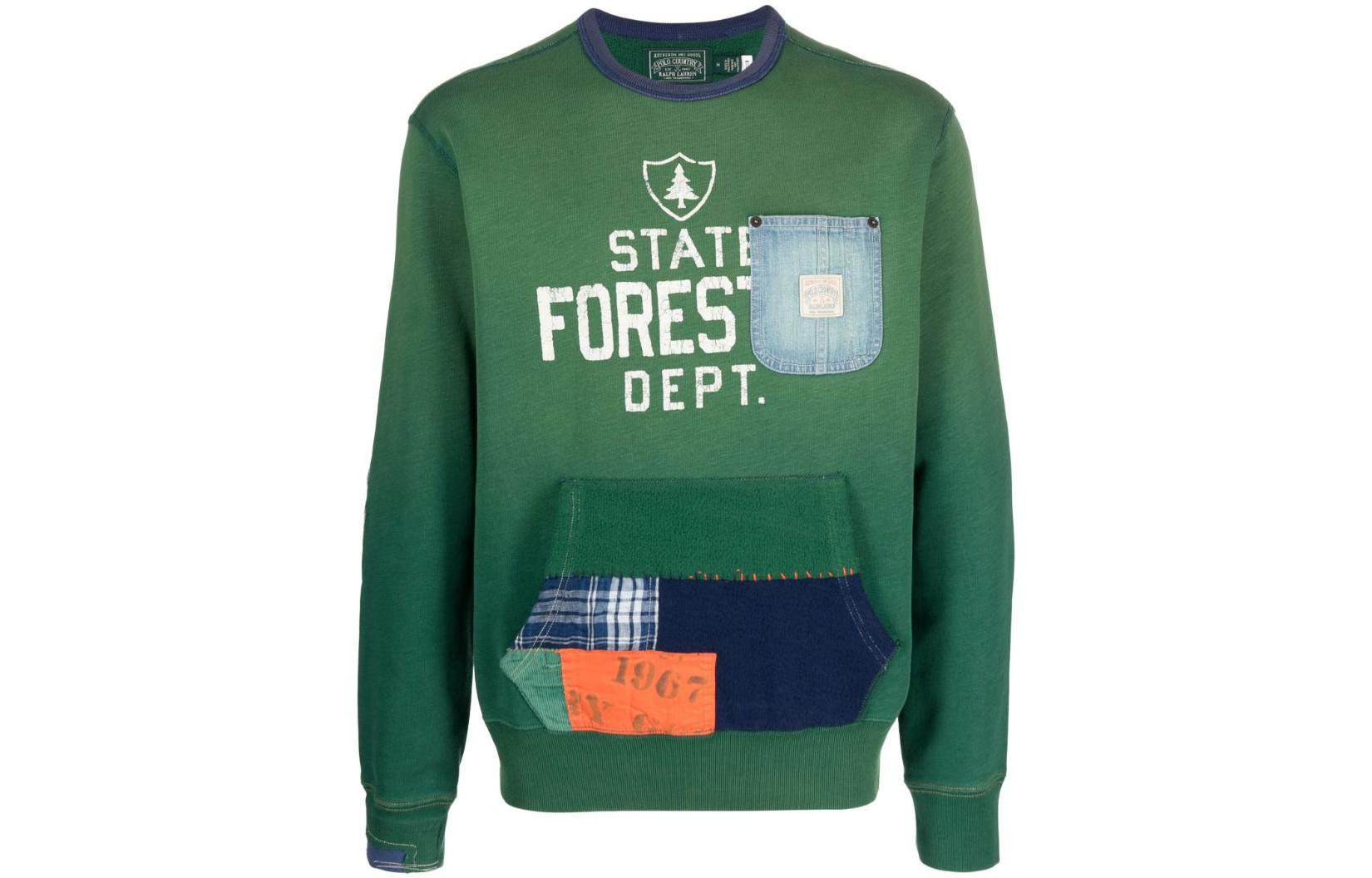 Polo Ralph Lauren Patchwork Crewneck Sweatshirt Green  Apparel. 710920303-001 圖 2