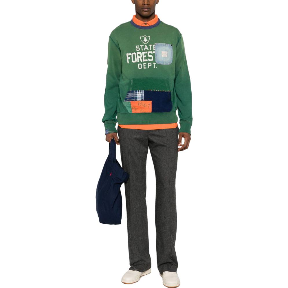 Polo Ralph Lauren Patchwork Crewneck Sweatshirt Green  Apparel. 710920303-001 圖 3