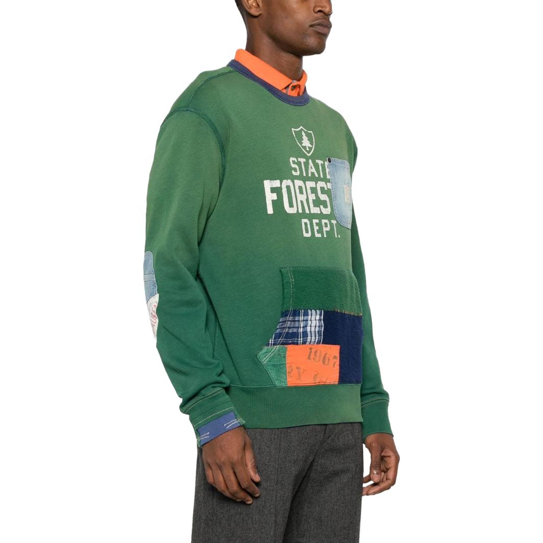 Polo Ralph Lauren Patchwork Crewneck Sweatshirt Green  Apparel. 710920303-001 圖 5