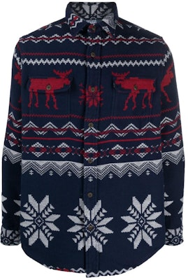 Polo Ralph Lauren 藍色圖案提花長袖襯衫 710918886-001 Order Polo Ralph Lauren 藍色圖案提花長袖襯衫 710918886-001