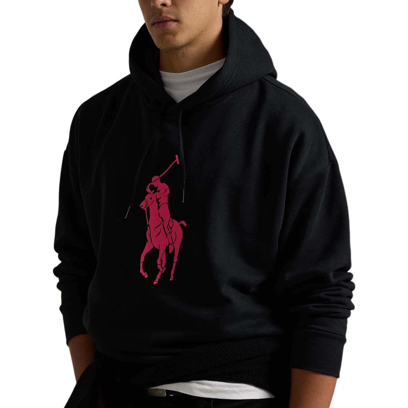 Purchase Polo Ralph Lauren 粉色马标黑色连帽衫 宽松款 刺绣标志款式 MNPOKNI16823819