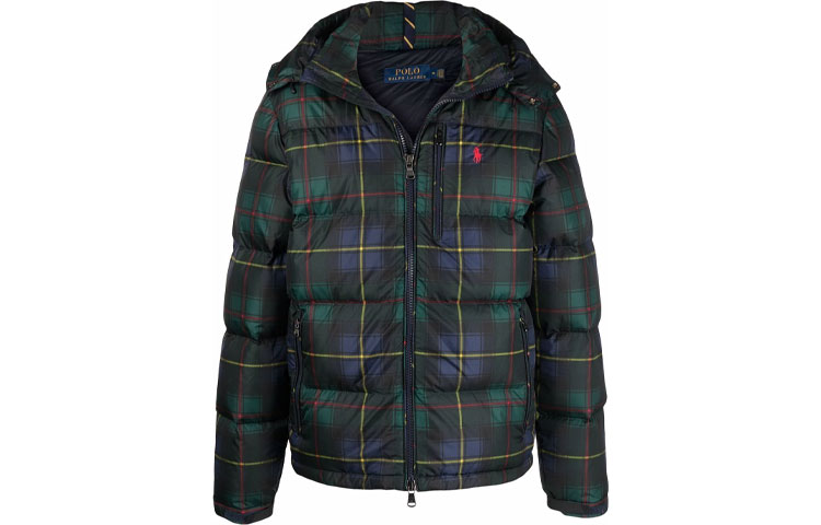 Polo Ralph Lauren Plaid Down Puffer Jacket with Logo Embroidery -  Winter Styles. 710850524PI-001