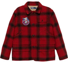 Polo Ralph Lauren Plaid Logo Badge Single-Breasted Jacket Red 710949232-001 Polo Ralph Lauren Plaid Logo Badge Single-Breasted Jacket Red 710949232-001