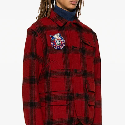 Polo Ralph Lauren 格紋Logo徽章單排扣外套 紅色 710949232-001 Purchase Polo Ralph Lauren 格紋Logo徽章單排扣外套 紅色 710949232-001