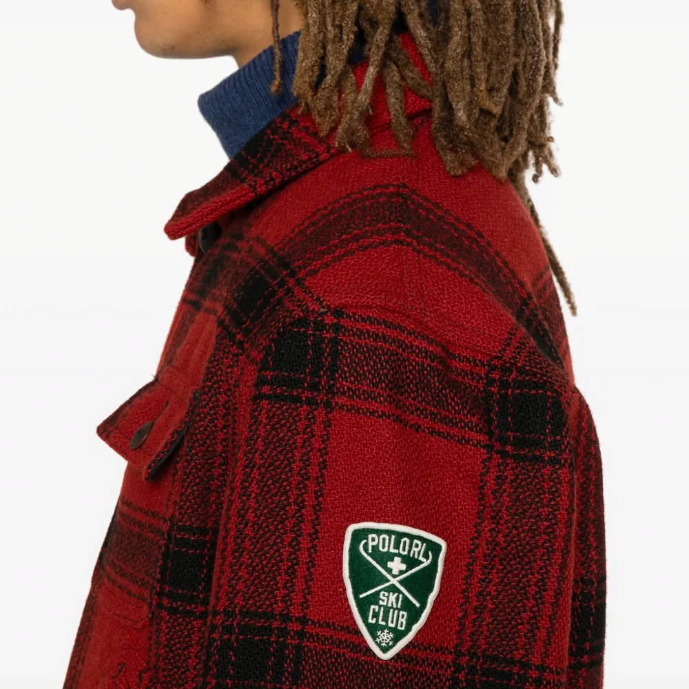Details for Polo Ralph Lauren 格紋Logo徽章單排扣外套 紅色 710949232-001