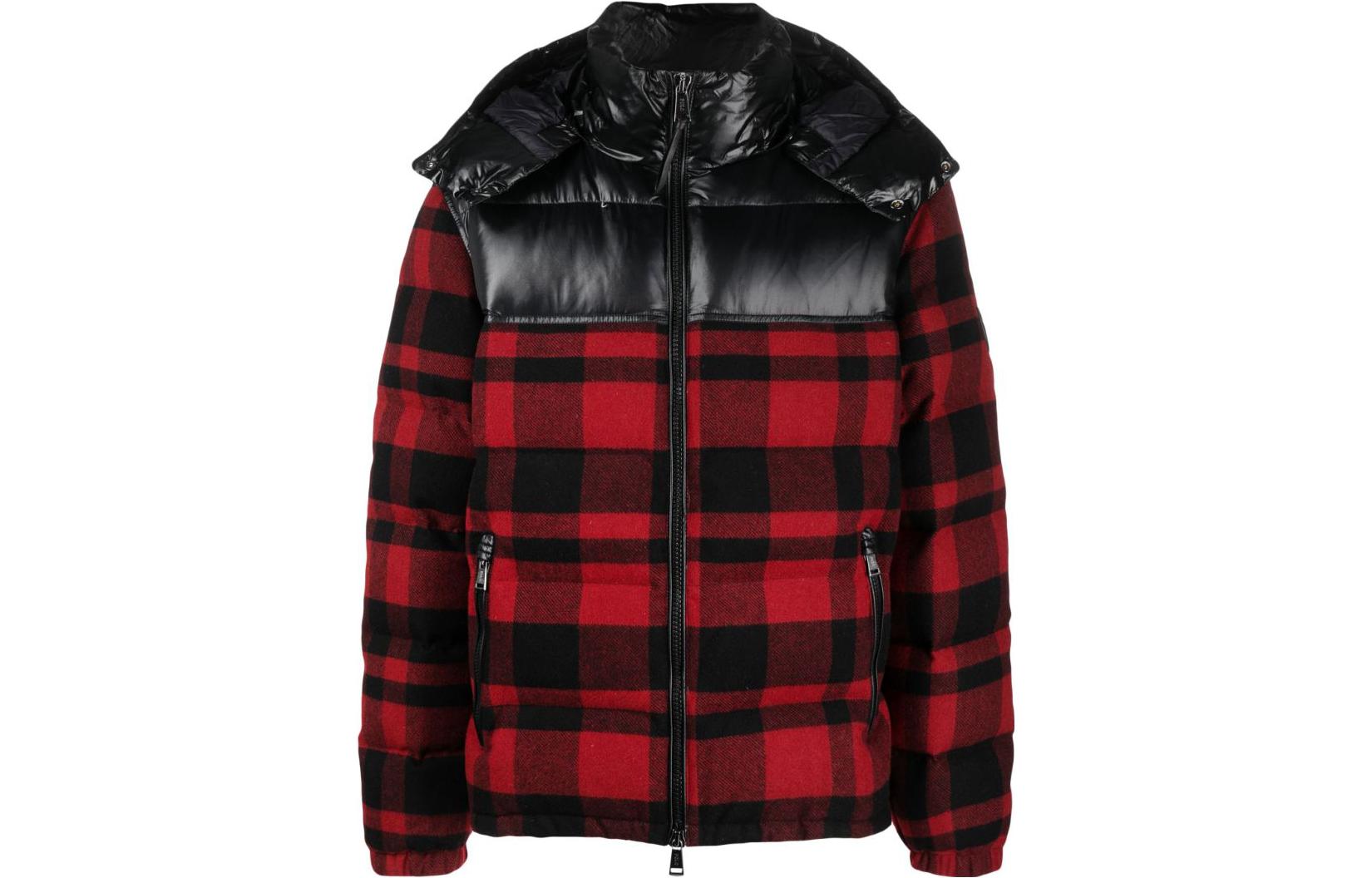 Polo Ralph Lauren Plaid Zip-Up Hooded Down Jacket Men’s Black Red. 710908596-002