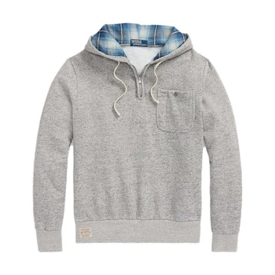 Polo Ralph Lauren Plain Drawstring Hoodie Grey Menswear. 710879071-001