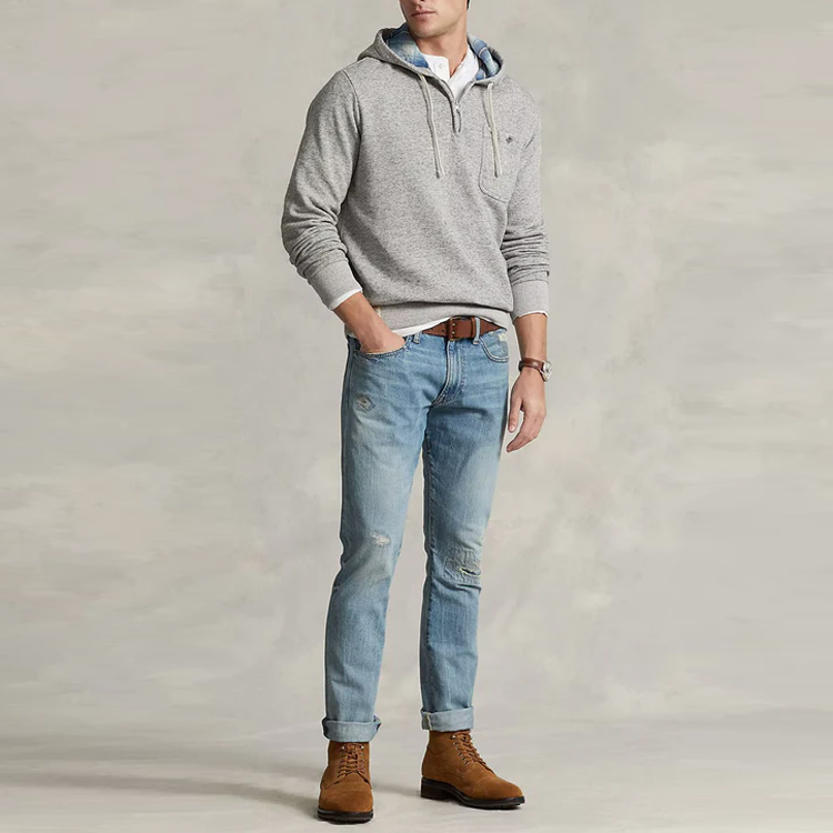 Polo Ralph Lauren Plain Drawstring Hoodie Grey Menswear. 710879071-001 圖 3