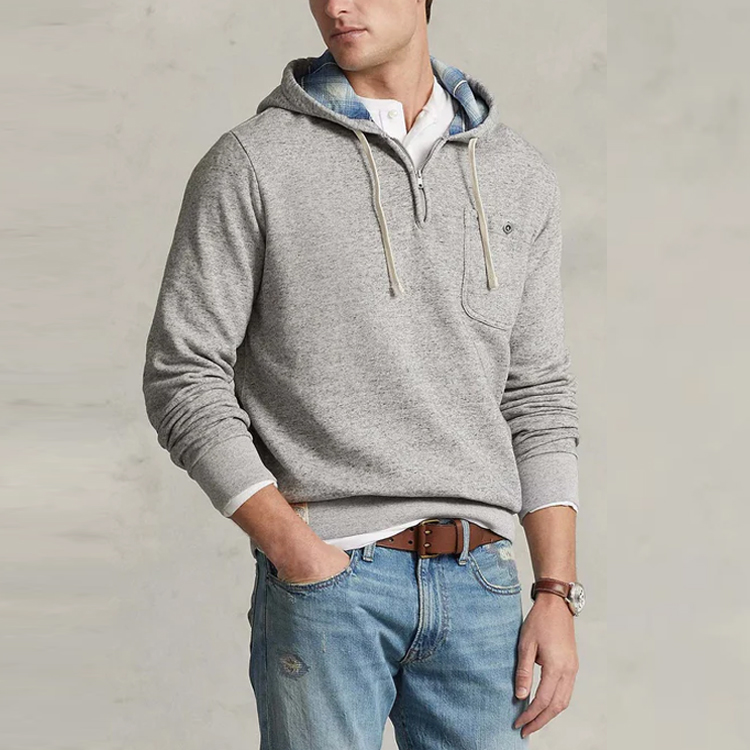 Polo Ralph Lauren Plain Drawstring Hoodie Grey Menswear. 710879071-001 圖 4